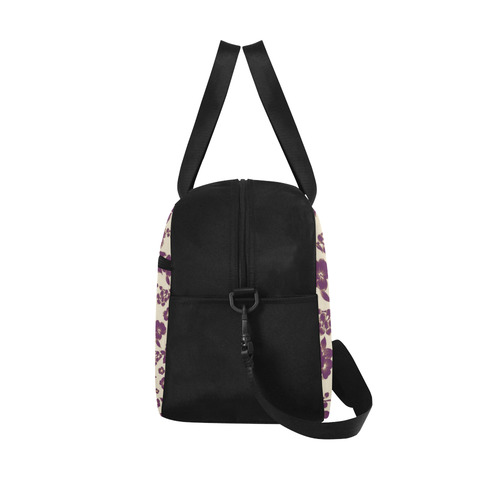 Trendy Flowers Pattern Purple Fitness Handbag (Model 1671)