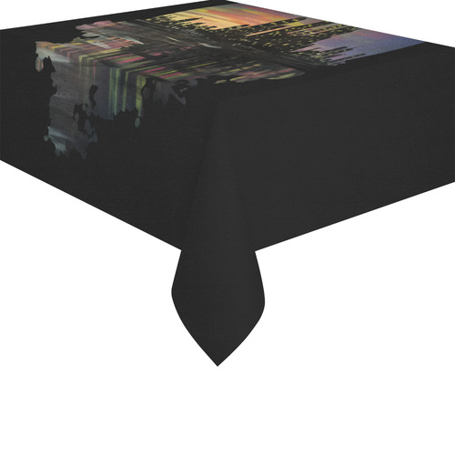 City Lights Cotton Linen Tablecloth 52"x 70"