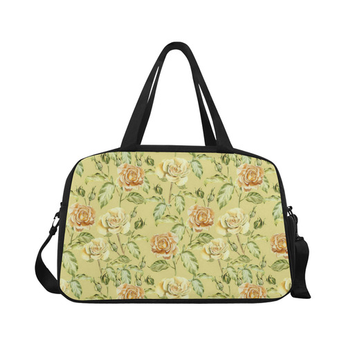 Vintage Roses Pattern Green Fitness Handbag (Model 1671)