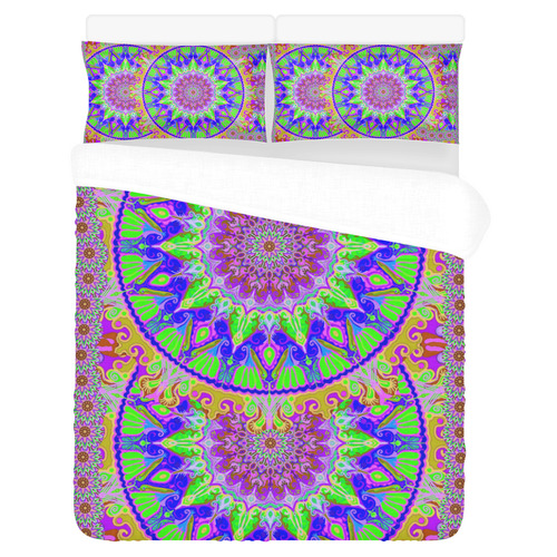 boho mandala purple 3-Piece Bedding Set