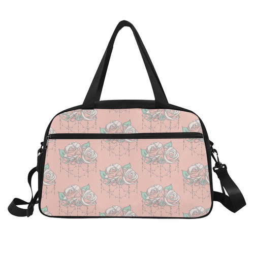 Roses And Pearls - salmon color Fitness Handbag (Model 1671)