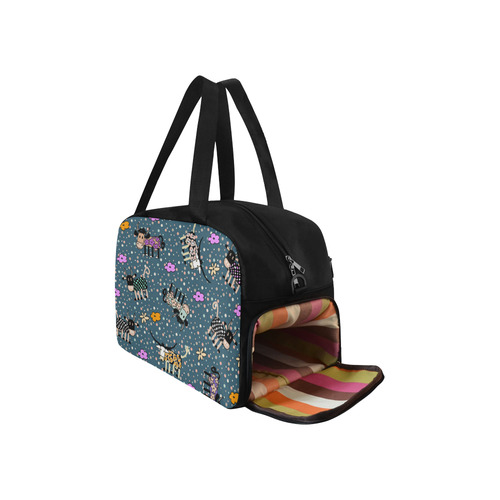 Colorfully and Funny COWS with FLOWERS Fitness Handbag (Model 1671)