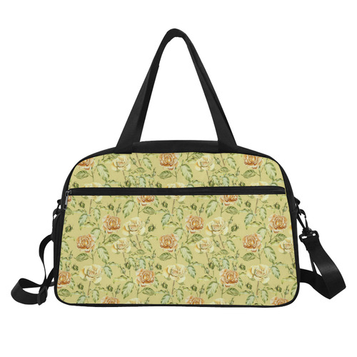 Vintage Roses Pattern Green Fitness Handbag (Model 1671)