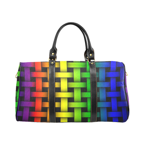 Handbag Colorful Rainbow Weave Pattern by Tell3People New Waterproof Travel Bag/Large (Model 1639)