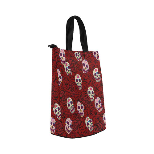Rose Sugar Skull Nylon Lunch Tote Bag (Model 1670)