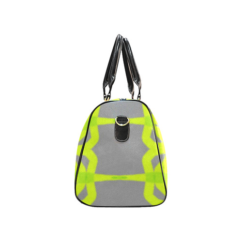 Handbag Lime Green Gray Graphic Pattern by Tell3People New Waterproof Travel Bag/Large (Model 1639)