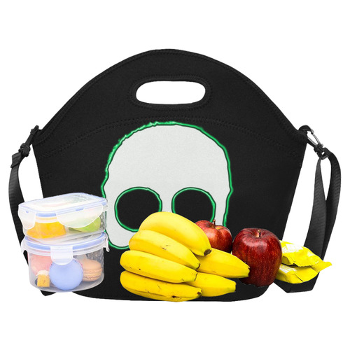 Green Neon Skull Neoprene Lunch Bag/Large (Model 1669)