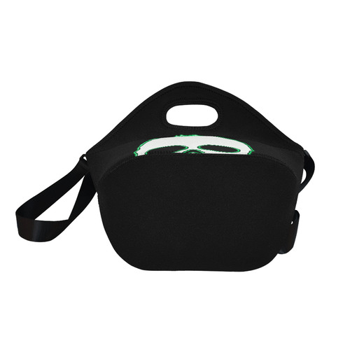 Green Neon Skull Neoprene Lunch Bag/Large (Model 1669)