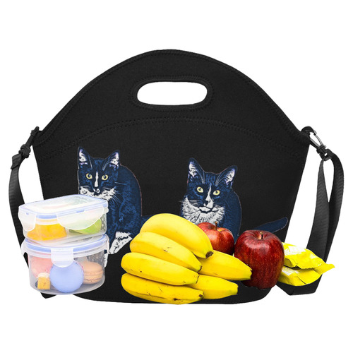 Two Blue Cats Neoprene Lunch Bag/Large (Model 1669)