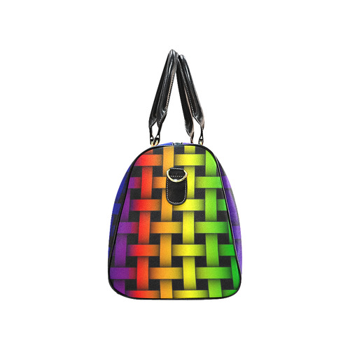 Handbag Colorful Rainbow Weave Pattern by Tell3People New Waterproof Travel Bag/Large (Model 1639)