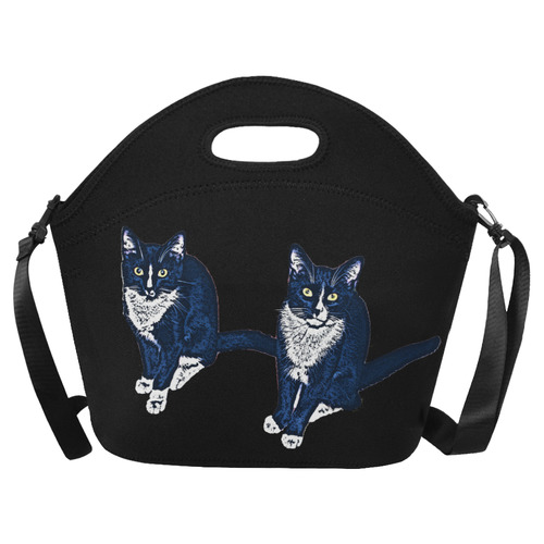 Two Blue Cats Neoprene Lunch Bag/Large (Model 1669)