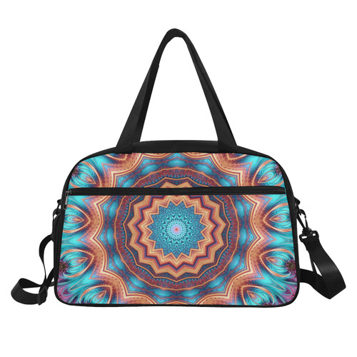 Blue Feather Mandala Fitness Handbag (Model 1671)