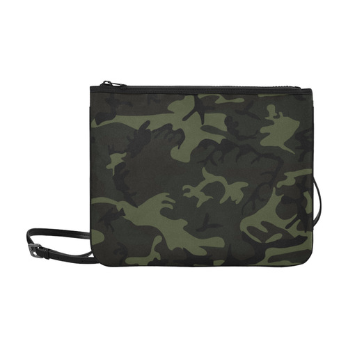 Camo Green Slim Clutch Bag (Model 1668)