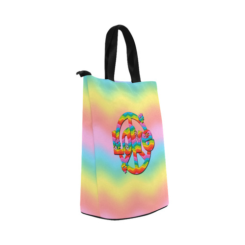 Colorful Love and Peace Background Nylon Lunch Tote Bag (Model 1670)