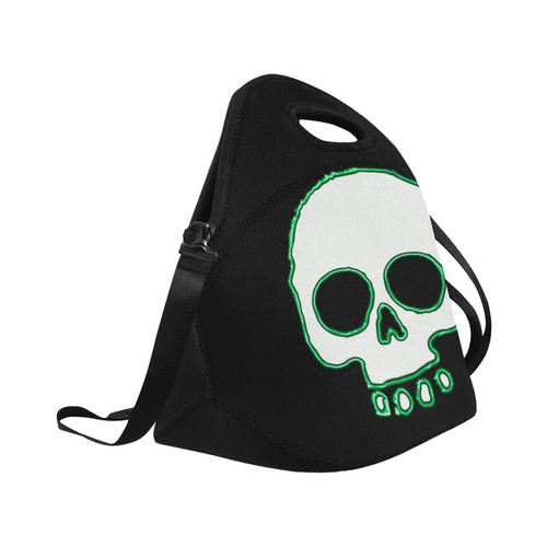 Green Neon Skull Neoprene Lunch Bag/Large (Model 1669)