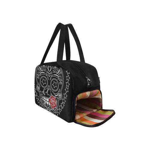 Sugar Skull Red Rose Fitness Handbag (Model 1671)