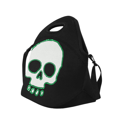 Green Neon Skull Neoprene Lunch Bag/Large (Model 1669)
