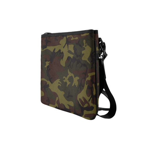 Camo Green Brown Slim Clutch Bag (Model 1668)