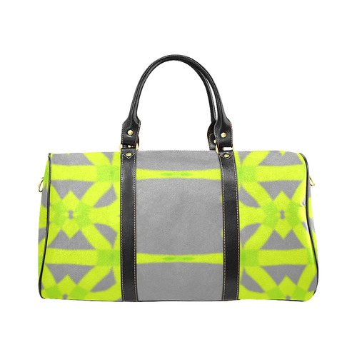 Handbag Lime Green Gray Graphic Pattern by Tell3People New Waterproof Travel Bag/Large (Model 1639)