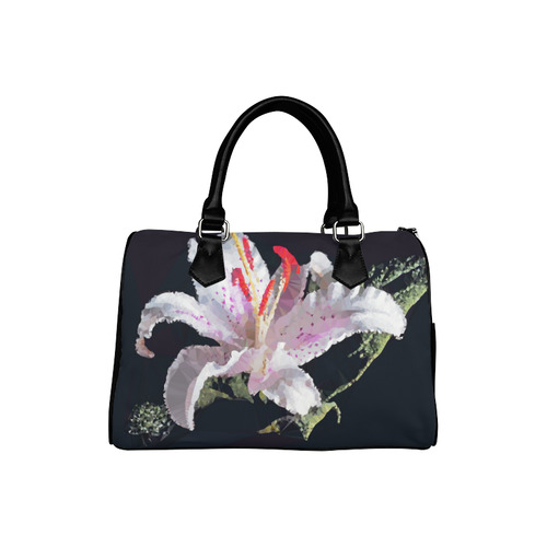 Easter Lily Geometric Low Poly Floral Triangle Art Boston Handbag (Model 1621)