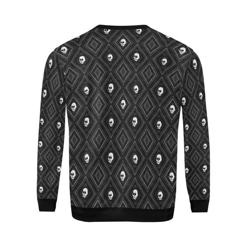 Funny little Skull pattern, B&W by JamColors All Over Print Crewneck Sweatshirt for Men (Model H18)