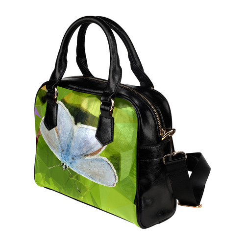 Blue Butterfly Low Poly Geometric Triangle Art Shoulder Handbag (Model 1634)