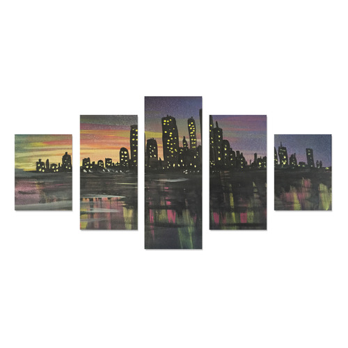 City Lights Canvas Print Sets B (No Frame)