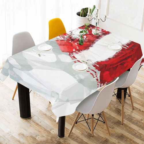 Christmas Gifts Snow Low Poly Geometric Triangles Cotton Linen Tablecloth 60" x 90"