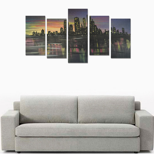 City Lights Canvas Print Sets E (No Frame)