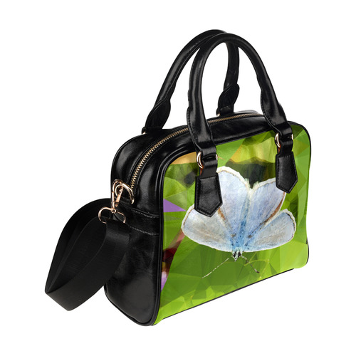 Blue Butterfly Low Poly Geometric Triangle Art Shoulder Handbag (Model 1634)