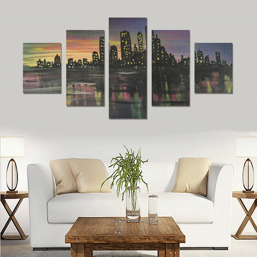 City Lights Canvas Print Sets B (No Frame)