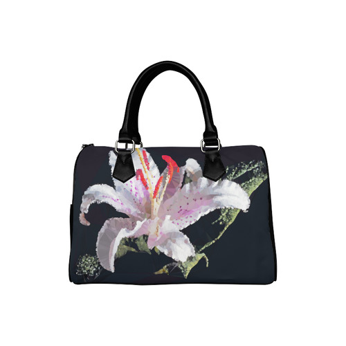 Easter Lily Geometric Low Poly Floral Triangle Art Boston Handbag (Model 1621)