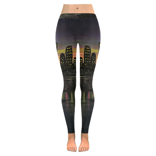 City Lights Women's Low Rise Leggings (Invisible Stitch) (Model L05)