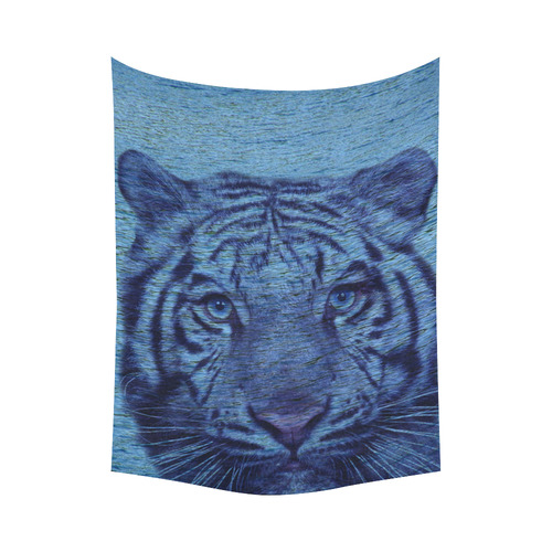 Tiger and Water Cotton Linen Wall Tapestry 60"x 80"