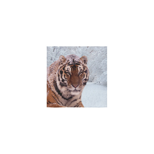 Tiger and Snow Square Towel 13“x13”