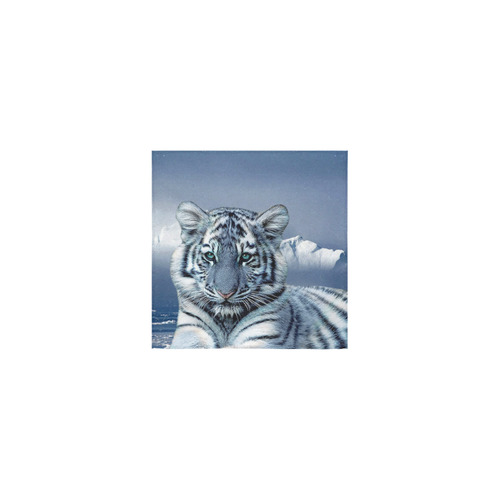 Blue White Tiger Square Towel 13“x13”