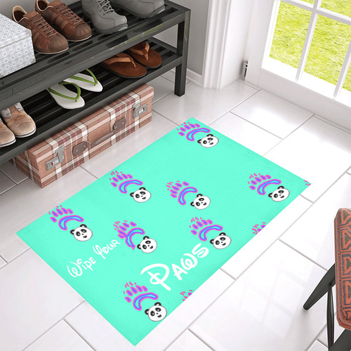 Wipe your paws panda Azalea Doormat 30" x 18" (Sponge Material)