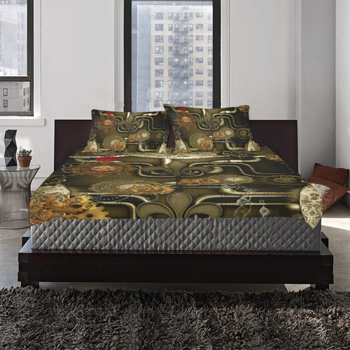 Wonderful noble steampunk design 3-Piece Bedding Set