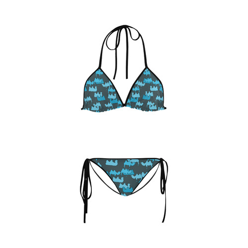 camelflage blue Custom Bikini Swimsuit