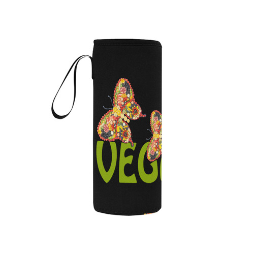 Vegan Love Life Butterflies Neoprene Water Bottle Pouch/Small