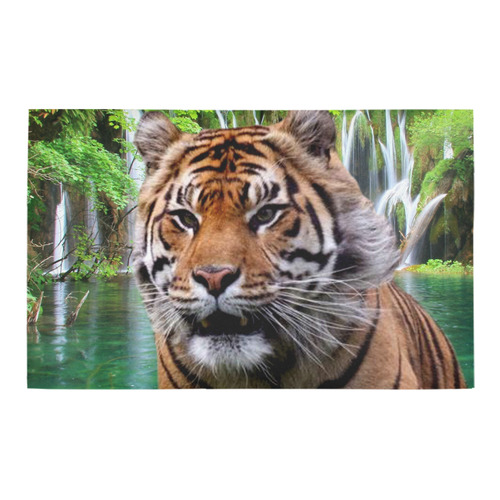 Tiger and Waterfall Bath Rug 20''x 32''