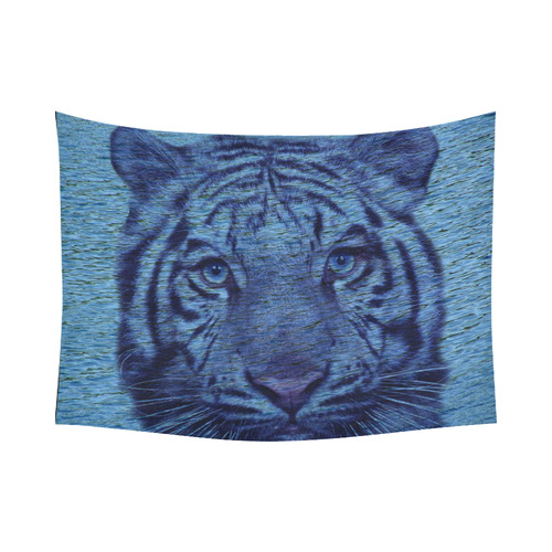 Tiger and Water Cotton Linen Wall Tapestry 80"x 60"