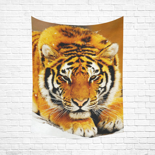 Siberian Tiger Cotton Linen Wall Tapestry 60"x 80"