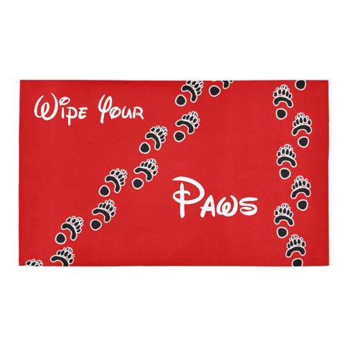 Wipe Your Paws, Red Azalea Doormat 30" x 18" (Sponge Material)