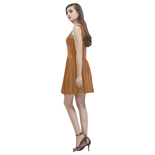 BURNT ORANGE Thea Sleeveless Skater Dress(Model D19)