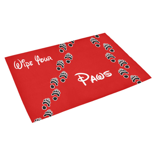 Wipe Your Paws, Red Azalea Doormat 30" x 18" (Sponge Material)