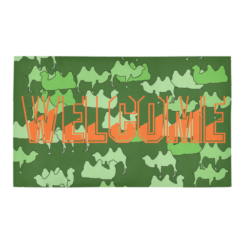 camelflage green, Welcome Azalea Doormat 30" x 18" (Sponge Material)