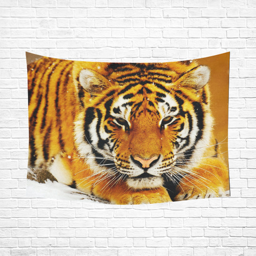 Siberian Tiger Cotton Linen Wall Tapestry 80"x 60"