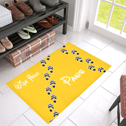 Wipe Your Paws, Yellow Azalea Doormat 30" x 18" (Sponge Material)