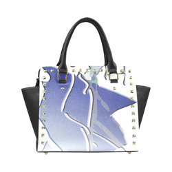 blue ice Rivet Shoulder Handbag (Model 1645)